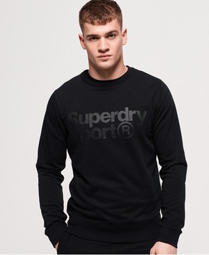 Superdry Core Sport Crew Férfi Pulóver Fekete | CRSNZ5268